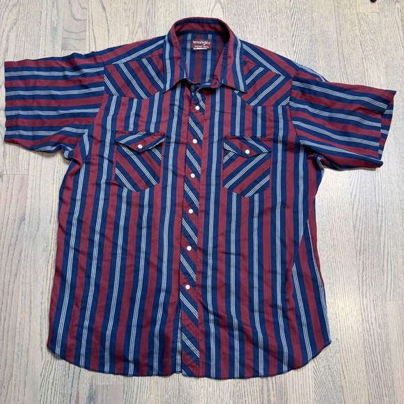 Vintage Wrangler Western Shirt Striped Button Down Menswear Cowboy XL - Picture 1 of 7